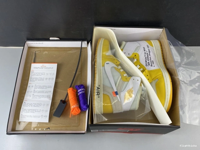 White AQ0818-149 Yellow-Cone Jordan Off-White Air Dark 1 NRG x Powder 0728